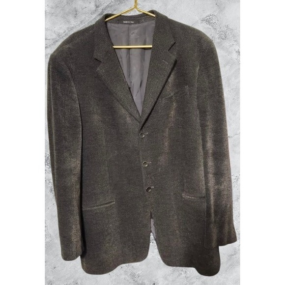 Armani Collezioni Men's WoolBlend Charcoal Blazer Made in Italy Size 44L